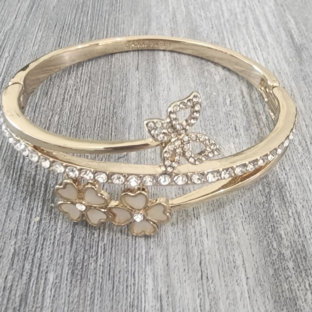 Anne Klein Elegant Gold Tone Floral‎ Bracelet